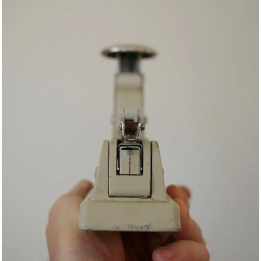 Vtg Swingline 13 Beige Metal Industrial Era Art Deco Heavy Duty Steel Stapler